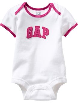 BabyGap: Applique logo bodysuit - royal fuchsia