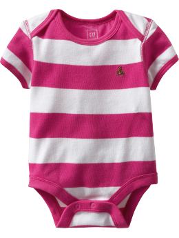 BabyGap: Rugby striped bodysuit - royal fuchsia