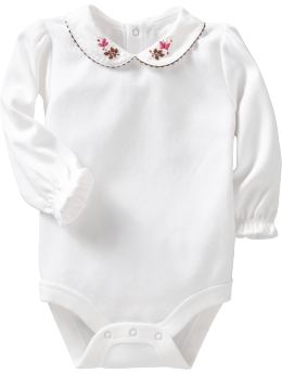 BabyGap: Embroidered collar bodysuit - white