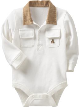 BabyGap: Corduroy detailed polo bodysuit - milk