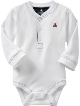 BabyGap: Topstitched henley bodysuit - white