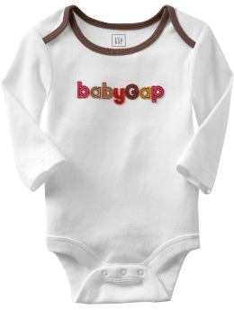 BabyGap: Applique logo bodysuit - white