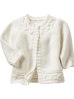 BabyGap: Two-button cable cardigan - new off white
