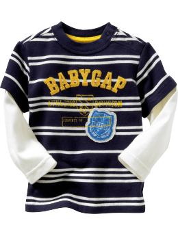BabyGap: 2-in-1 striped graphic T - mini stripe mar blue