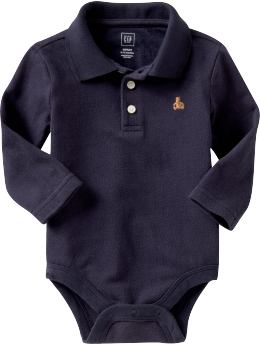 BabyGap: Pique polo bodysuit - marine blue