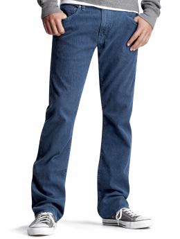Men: Low rise straight fit corduroy pants - turq wash
