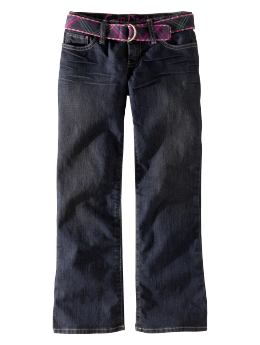 GapKids: Plaid belted straight jeans - denim