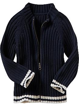 BabyGap: Raglan ribbed zip-up sweater - blue galaxy