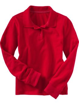 Long-sleeved uniform pique polo
