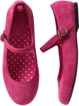 GapKids: Suede Mary Jane shoes - jellybean pink