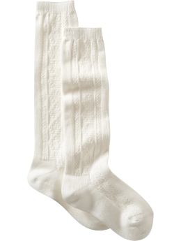 GapKids: Cable knit knee-highs - white