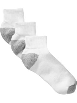 Men: 1/4-length Coolmax sport socks (3-pack) - white