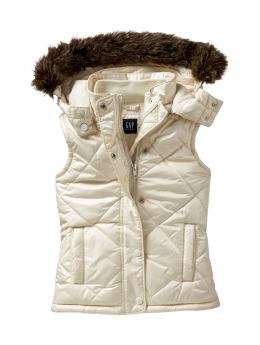 GapKids: Diamond quilted puffer vest - sugar cookie white