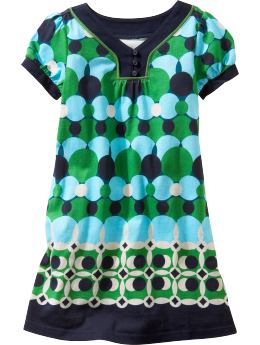 GapKids: Graphic V-neck T-shirt dress - blue geo