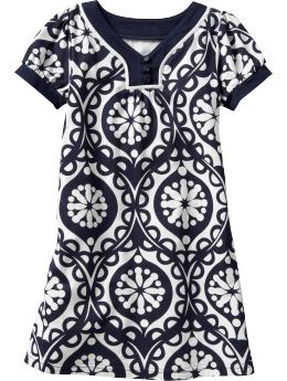 GapKids: Graphic V-neck T-shirt dress - navy print