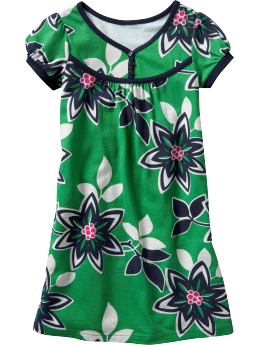 GapKids: Floral printed T-shirt dress - green floral