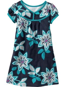 GapKids: Floral printed T-shirt dress - navy floral