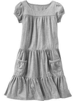 GapKids: Shirred babydoll dress - gray