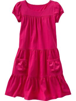 GapKids: Shirred babydoll dress - jellybean pink