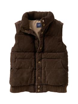 GapKids: Corduroy puffer vest - brown