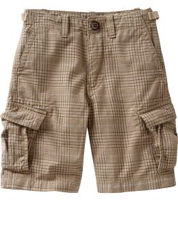 GapKids: Plaid cargo shorts - blue