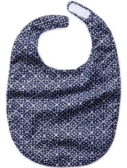 BabyGap: Organic printed bib - blue block print
