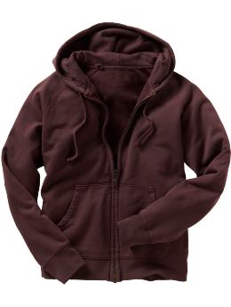 Men: Hooded fleece jacket - gypsy garnet