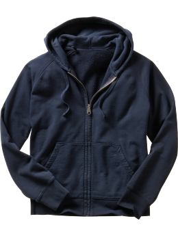 Men: Hooded fleece jacket - true navy