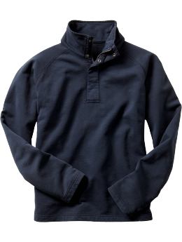 Men: Fleece half-zip pullover - true navy