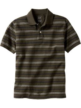 Men: Poplar-striped polo - brown