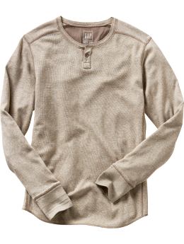 Men: Thermal henley - oatmeal