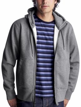 Men: The waffle-lined hoodie - light gray heather