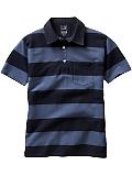 Wide-stripe pique polo