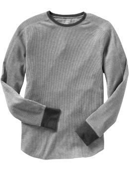 Men: Ringer thermal T - heather gray