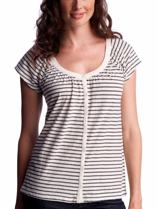 Women's Clothing: Women's Clothing: Organic striped button-front top: Tops New Arrivals | Gap from gap.com