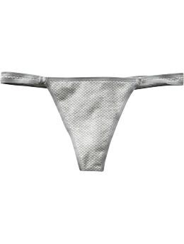 Women: Ultra low everyday thong - heather grey w/ white dots 8.50