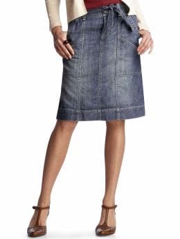 Women's Clothing: Women's Clothing: Tie-waist denim skirt: Bottoms New Arrivals | Gap :  tie-waist denim skirt denim jean womens