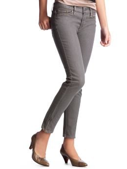 Women: Skinny ankle-zip jeans - cool grey