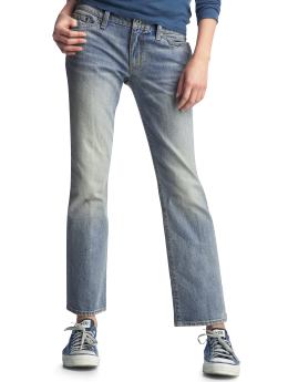 Women: Straight ankle jeans - aged authentic