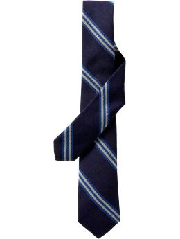 Men: Striped necktie - blue stripe