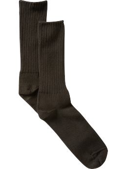 Men: Crew socks - dark brown heather