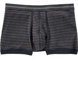 Men: Thin-striped square cut boxer briefs - black stripe