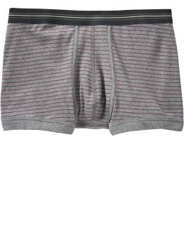 Men: Thin-striped square cut boxer briefs - heather grey stripe