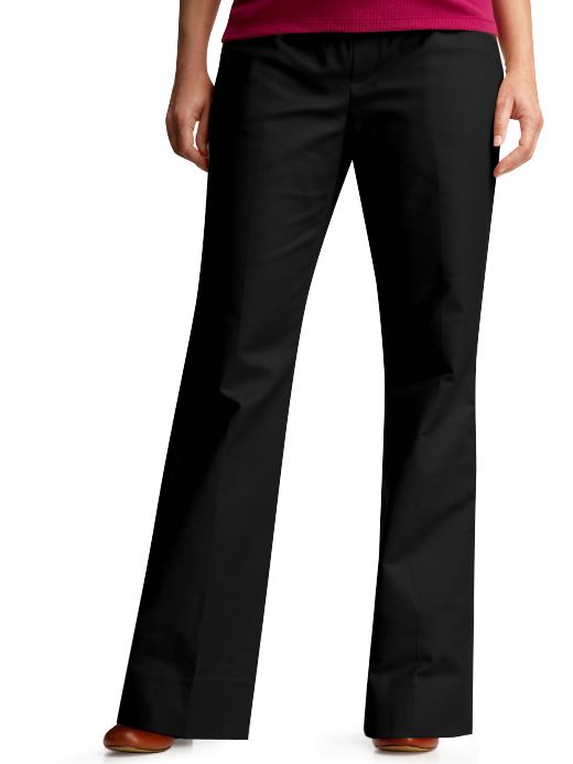 GapMaternity: Roll panel modern trousers - black