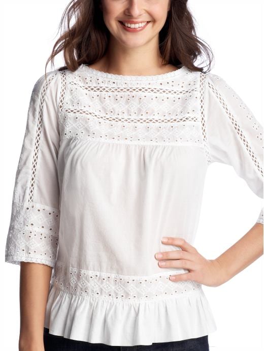 Women's Clothing: Women's Clothing: Eyelet top: Tops New Arrivals | Gap :  loose horizontal stripes eyelet top womens