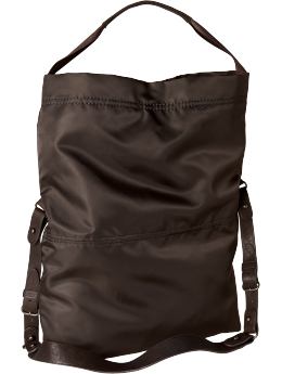 Women: Nylon cross-body bag - brown earth