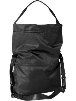 Women: Nylon cross-body bag - true black