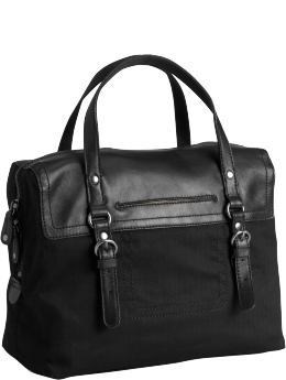 Women: Herringbone satchel - true black