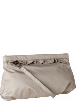 Women: Sateen cotton ruffle clutch - rock