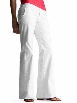 Women: Hip slung flare leg pants - optic white